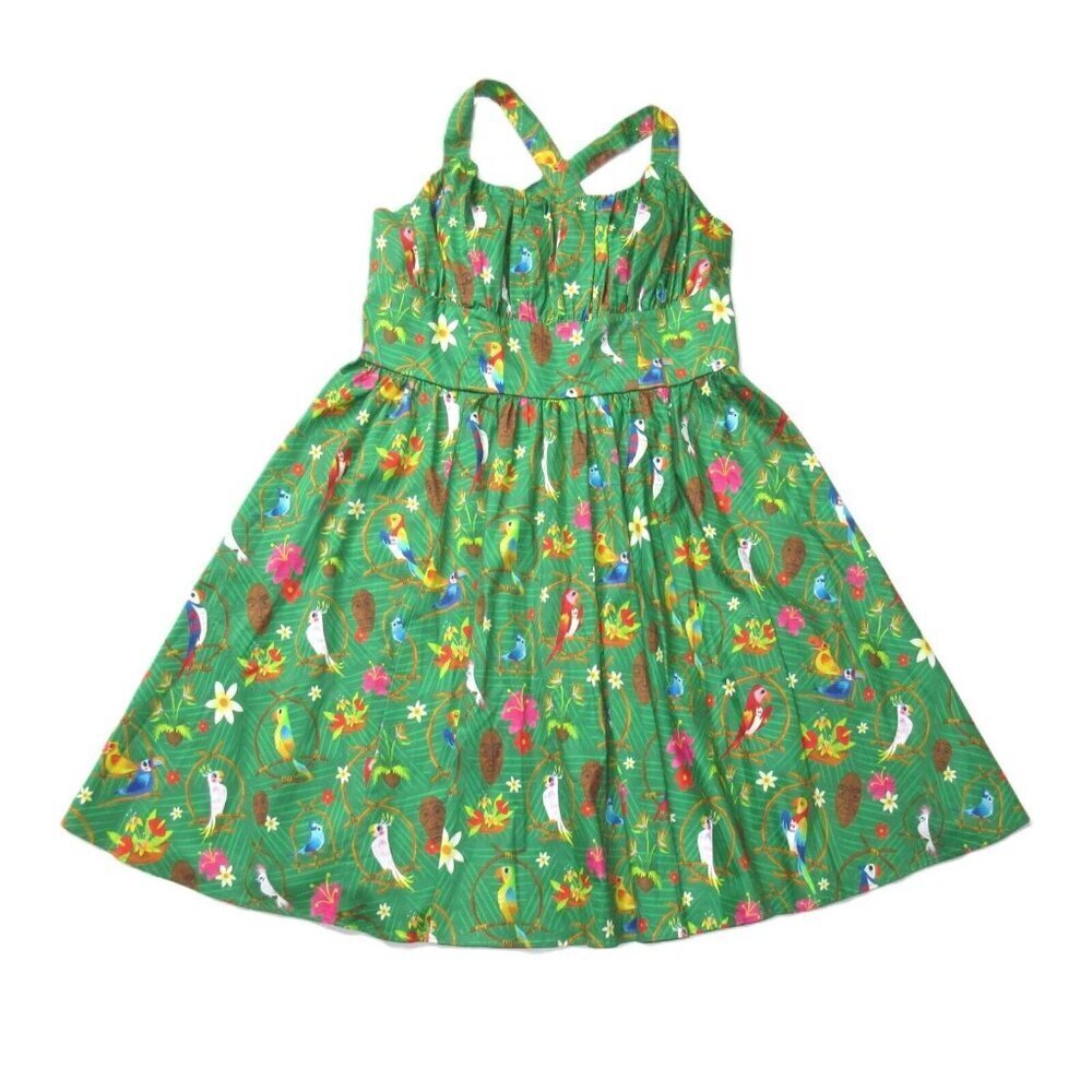 NWT Disney Parks The Dress Shop Enchanted Tiki Room Parrots Birds Sundress 1X